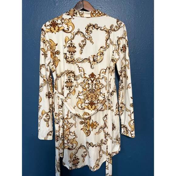 Elegant Gold and Cream Mini Dress - Picture 4 of 6